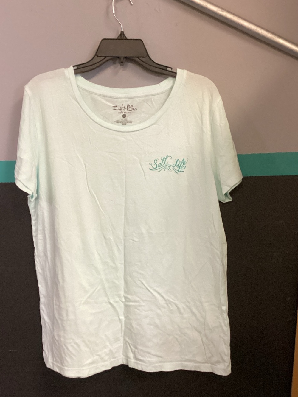 Salt Life Mint Green Short Sleeve Crew Tee with Chest Script Logo
